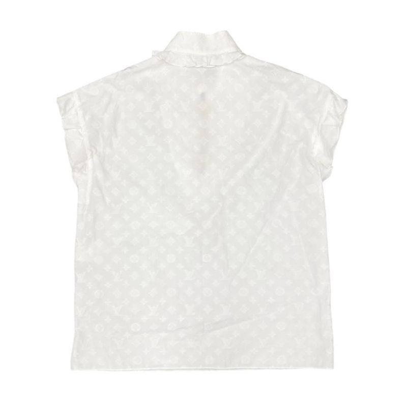 Louis Vuitton Shirt Sleeveless Ruffle Blouse Rw192ww Aqv Fhbl13 Size 34