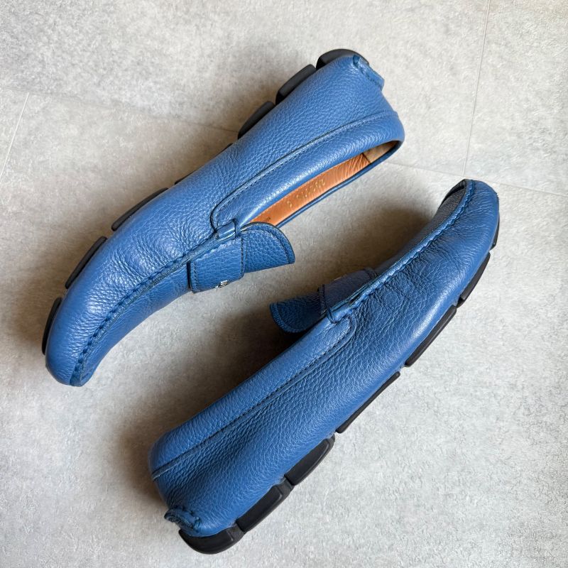 Prada Driving Shoes Loafers Slip-on Leather Genuine Leather 6 26cm (10.24in)