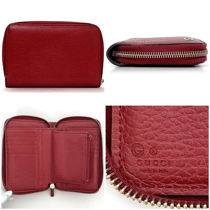 Gucci Round Zipper Wallet Red Interlocking 464884