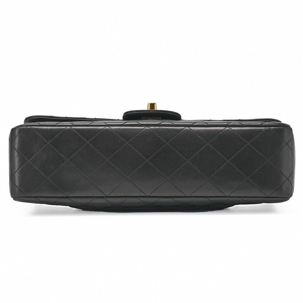 Chanel Handbag Matelasse Coco Top Handle Flap Bag Lambskin Black Gold