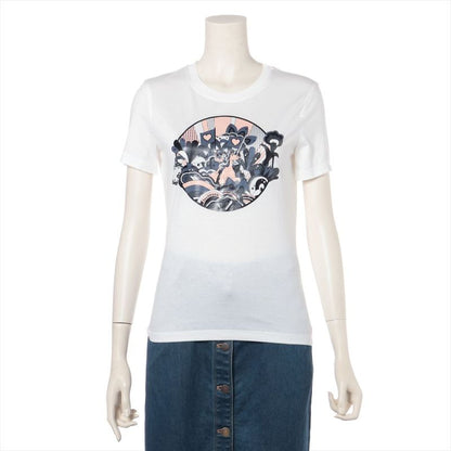 Hermes 100% Cotton T-shirt Women's 36 2e4613du White Made In France