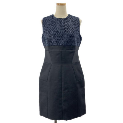 Christian DIOR - Flower Lace Back Zip Sleeveless Dress Fully Lined - 38 - Black