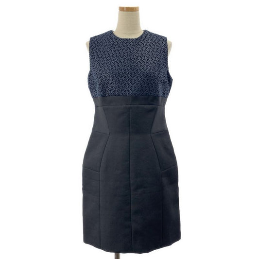 Christian DIOR - Flower Lace Back Zip Sleeveless Dress Fully Lined - 38 - Black