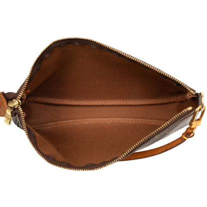 Louis Vuitton Monogram Pochette Accessoire Mini Handbag Pouch M51980 Brown PVC