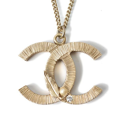 Chanel Necklace Pendant Coco Mark Pearl Gold