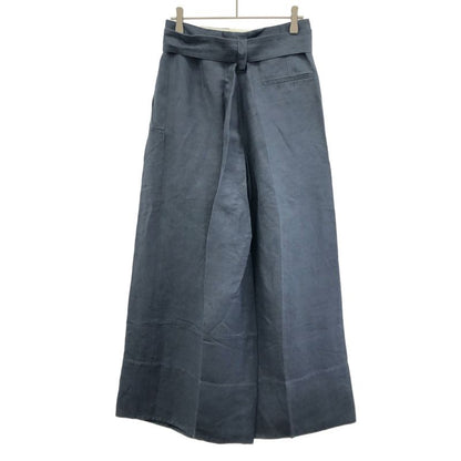 Celine by Phoebe Philo Linen Rayon Belted Wide Pants 2 1t17 7630 Blue 36