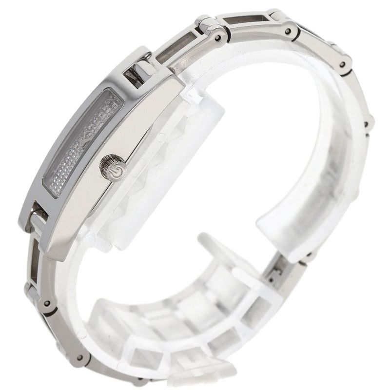 Gucci 3900l Square Face Dial With Diamonds Wristwatch SS Ladies