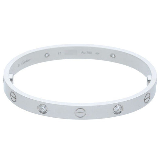 Cartier Bracelet 4P Diamonds 18kwg 4P Diamond Love Bracelet Men 17