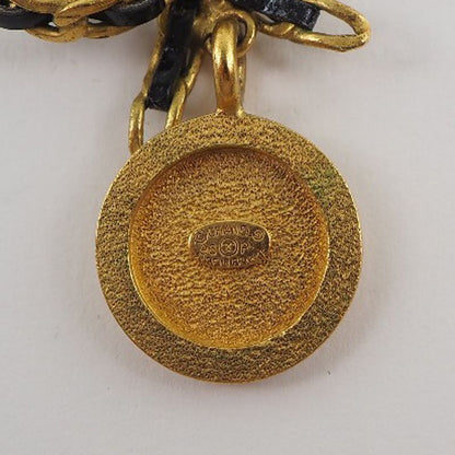 Chanel Coin Ribbon Vintage Choker Gold Plated And Rhinestone Gold 96P Ladies