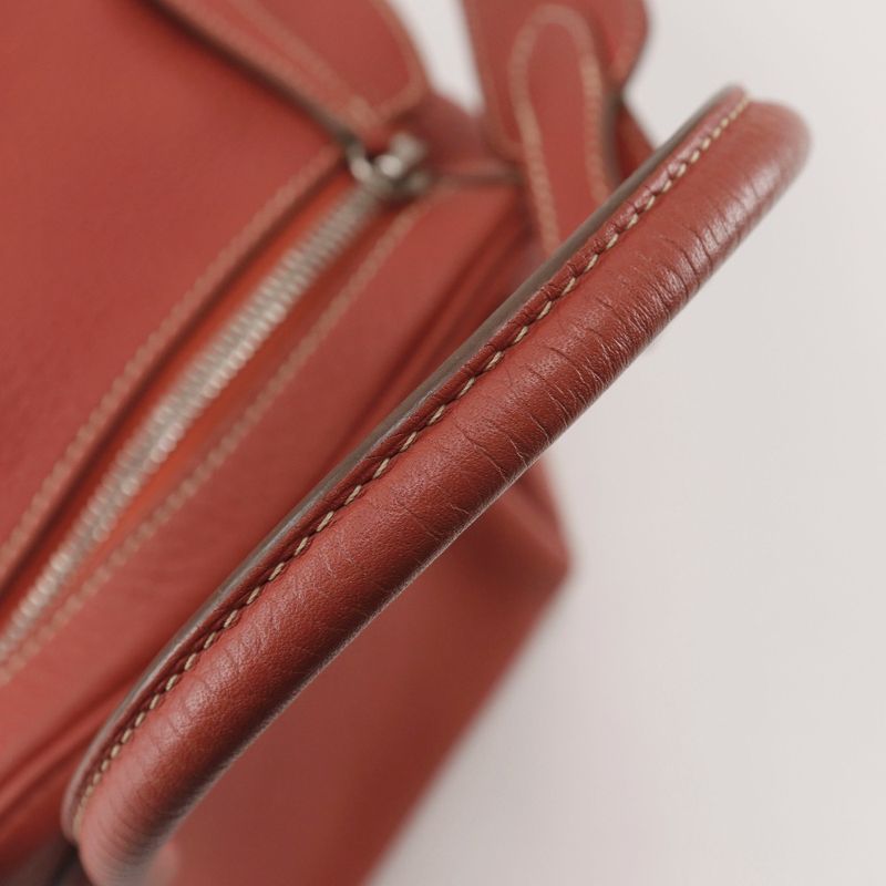 Hermes Lindy 34 2WAY Shoulder Togo Sanguine Orange/silver Hardware □O Ladies