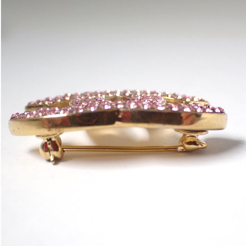 Chanel / Coco Mark / Pink Rhinestone / Brooch / G512-32