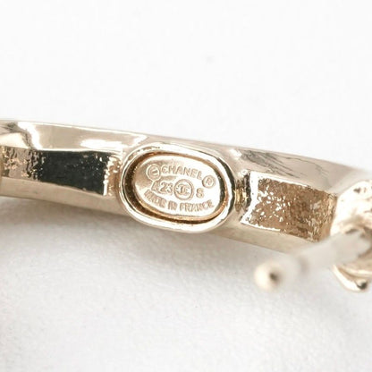 Chanel Earrings Earring Gold Coco Mark Rhinestone Half Hoop