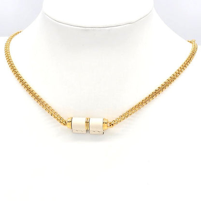 Hermes Charnières PM Necklace Swift Leather Gold-tone Metal Length 405cm