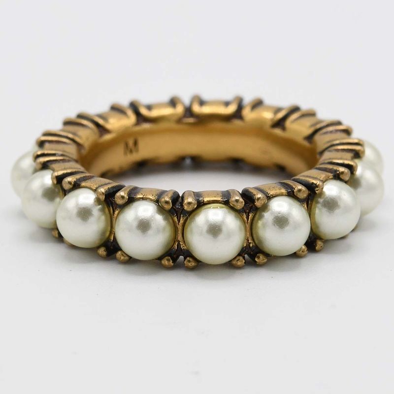 Christian DIOR J'adore Set Ring No.12 M Faux Pearl 9.6g Accessories H20107