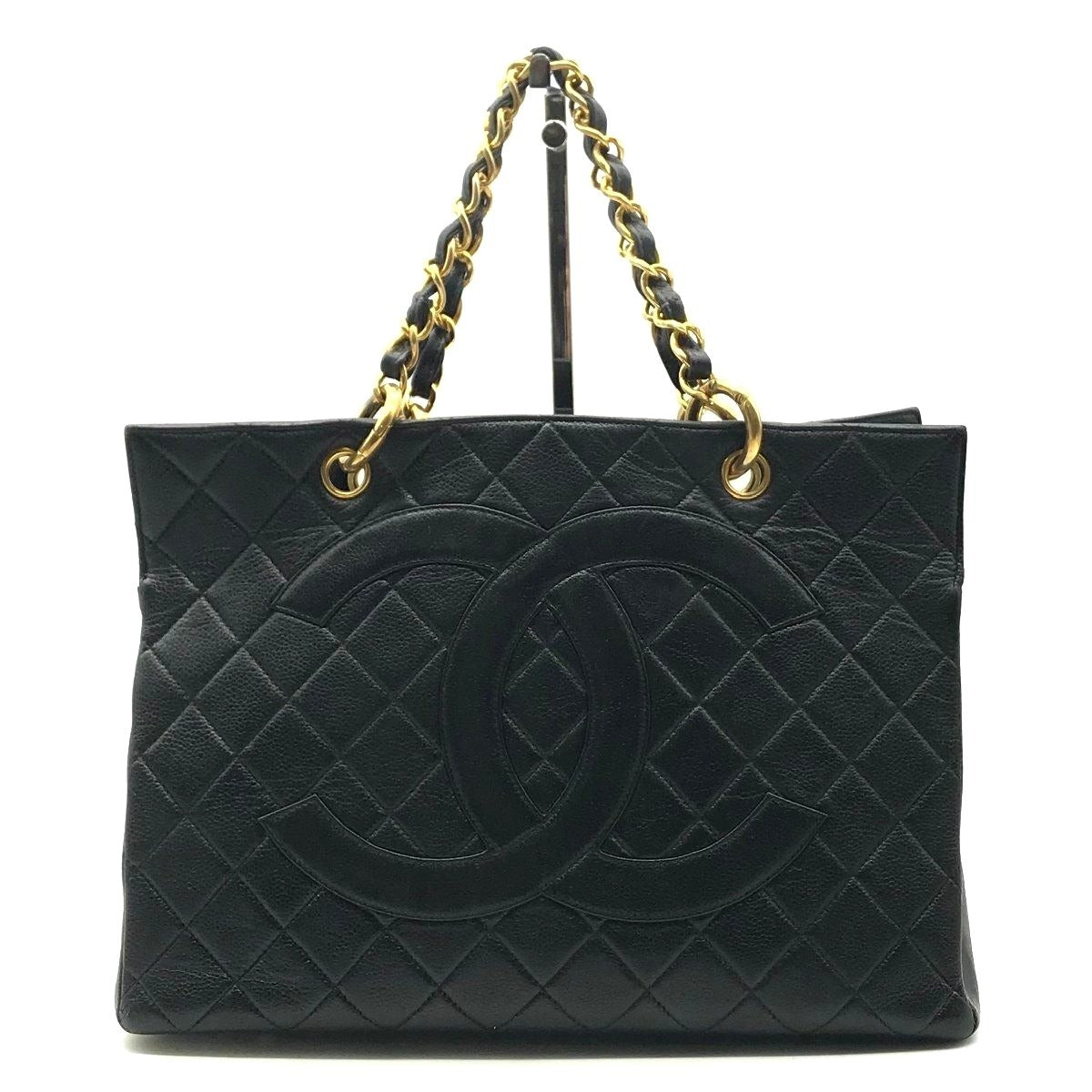 CHANEL GST Caviar Grand Shopper Tote Quilted Chain Shoulder Bag Purse