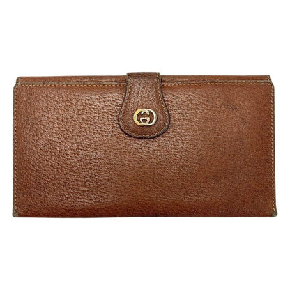 Gucci Interlocking G Pig Leather 035･381･0294 Brown Long Wallet Ladies