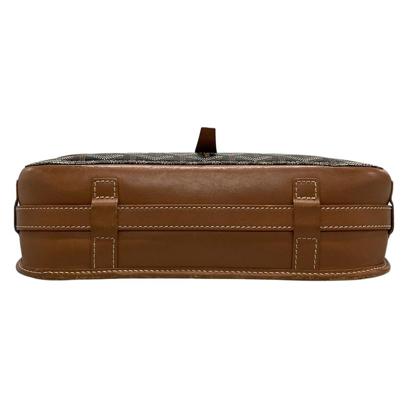 Goyard Shoulder Bag Belvedere 2mm (008in) Black And Brown Leather