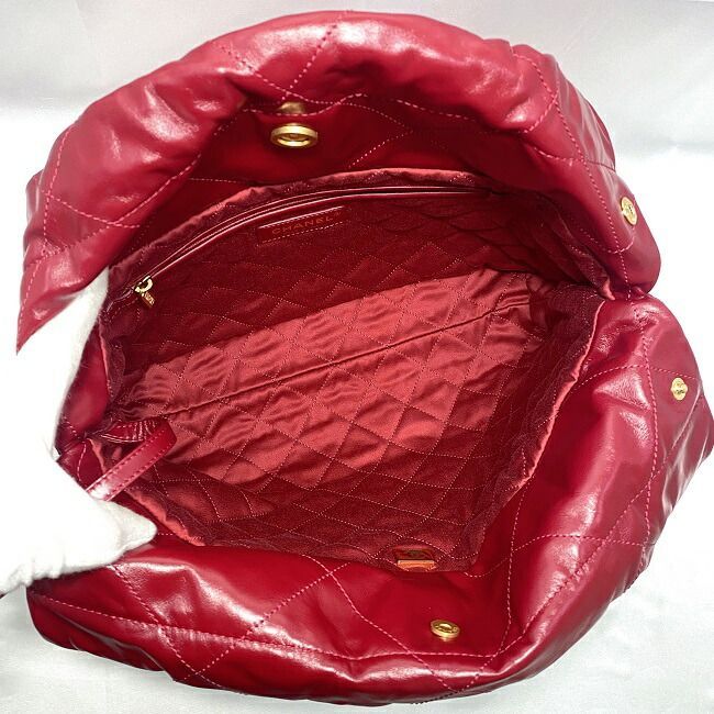 Chanel Drawstring Handbag Red Chanel 22 As3260 Excellent Condition