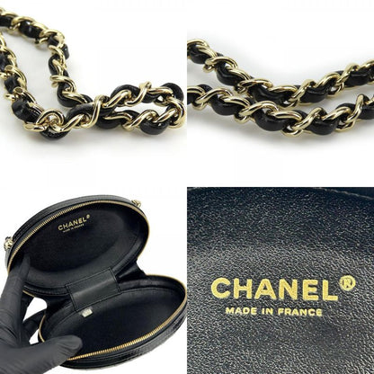 Chanel Shoulder Bag La Pausa Leather Black Gold Hardware V Stitching 26th Chain