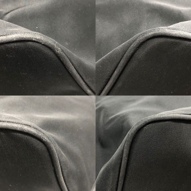 Prada Nylon Tote Handbag Triangle Plate Logo A4 Compartment Black Ladies Men