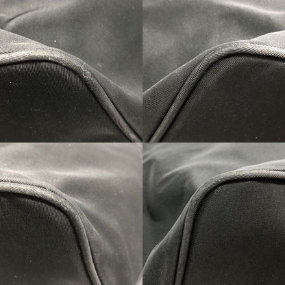 Prada Nylon Tote Handbag Triangle Plate Logo A4 Compartment Black Ladies Men