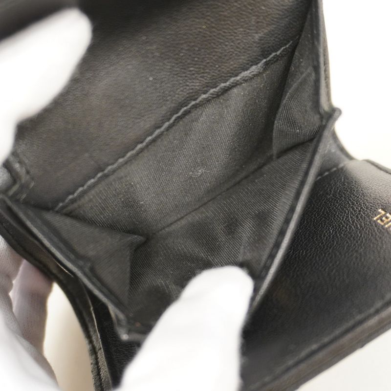 Chanel Trifold Wallet Chanel 19 Lambskin Black Gold Hardware Women