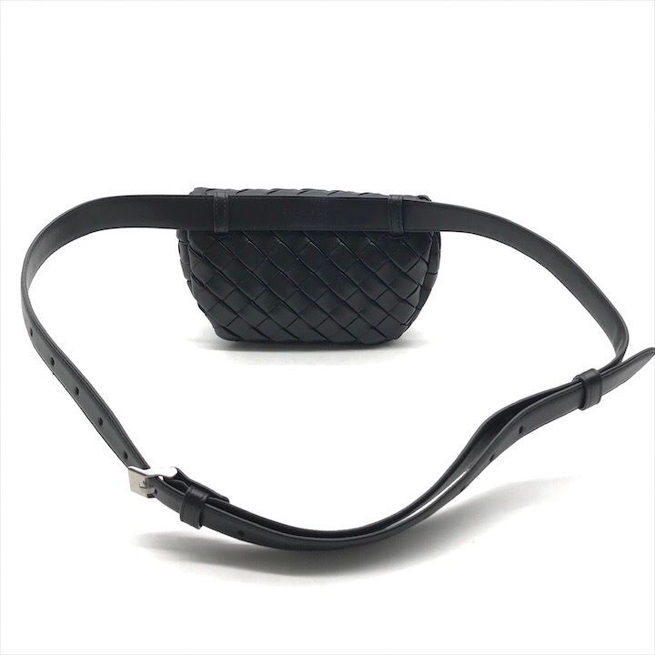 Bottega Veneta Belt Bag Waist Pouch Bag With Key Ring Black
