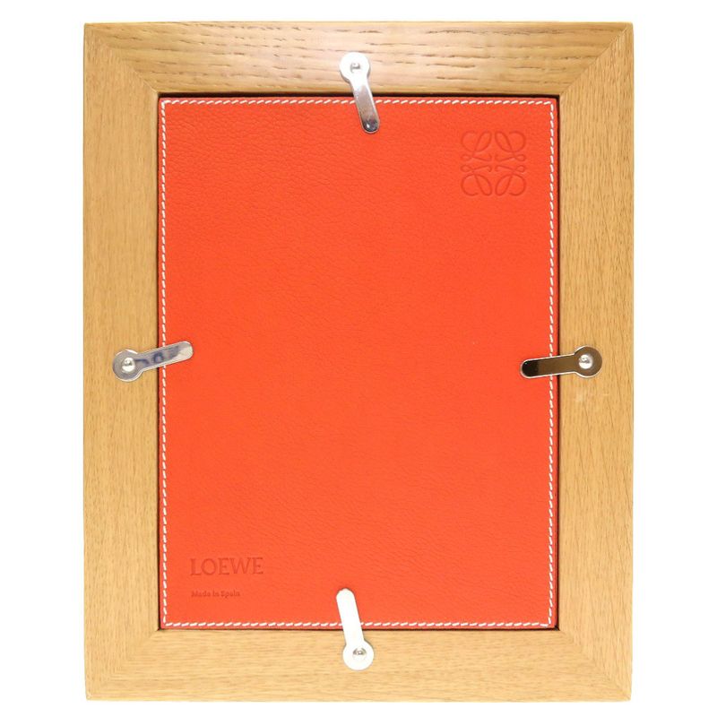Loewe Picture Frame Photo Frame Wood Leather Orange Glass Frame 0049 Loewe