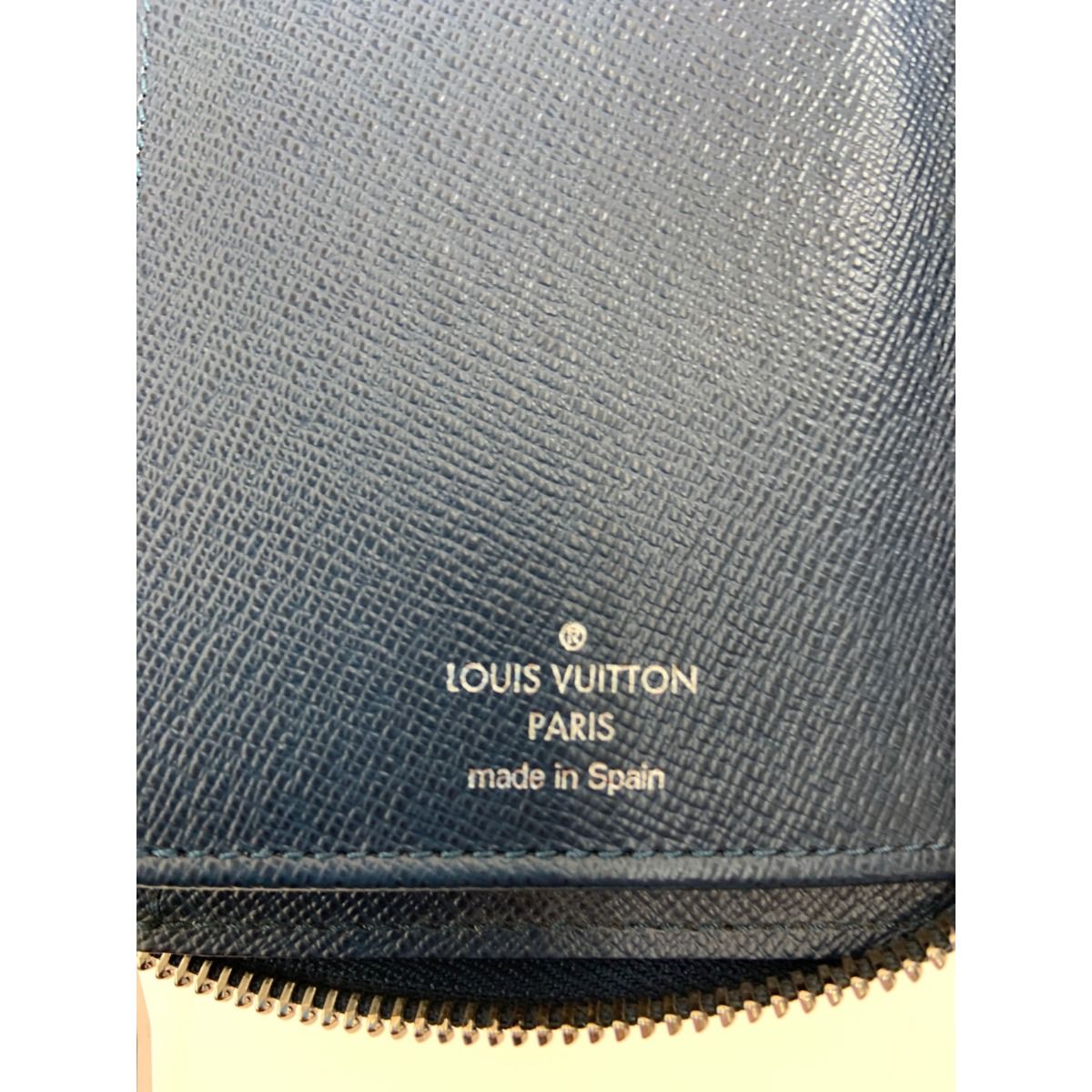 Louis Vuitton Taiga Zippy Wallet Vertical Round Zipper Long Wallet M30510 Navy