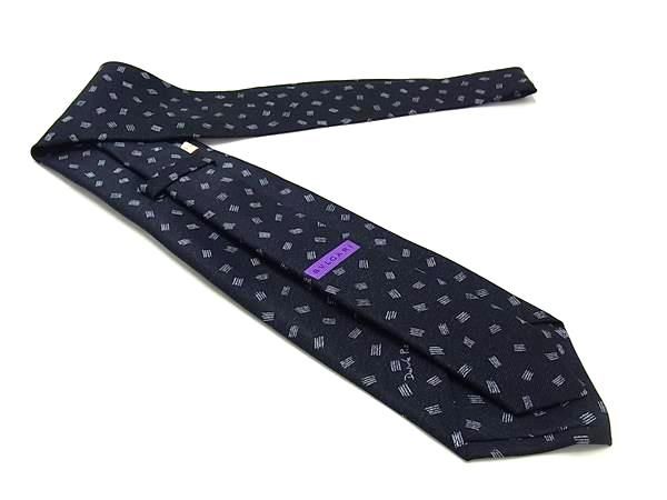 Bvlgari 100% Silk All-over Pattern Tie Business Men's Navy Fl5353