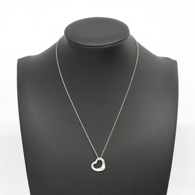 Tiffany & Co Necklace Open Heart Silver 925 Ladies