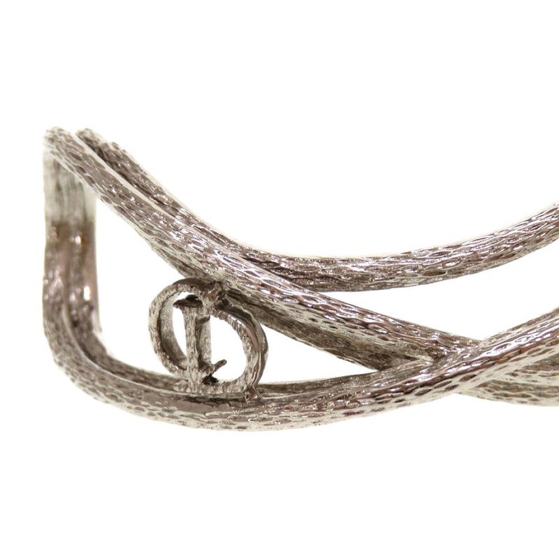 Christian Dior CD Logo Metal Silver Bracelet Bangle 0029 Christian Dior