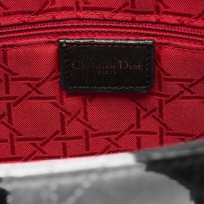 DIOR Lady Dior Cannage Handbag 2-way Lamb Skin Black Large Size (gold Hardware)