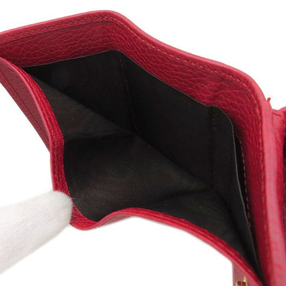 Gucci Trifold Wallet GG Marmont Leather Red Gold Hardware Petite Marmont Red