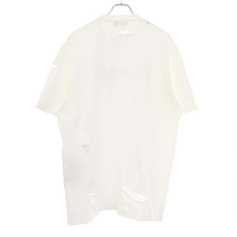 Balenciaga 21ss Logo Print Destroy Oversize T-Shirt 651795 Tkvb8 White XXS