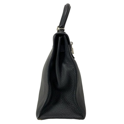 Hermes Handbag Kelly 32 Black Outside Stitching/silver Hardware