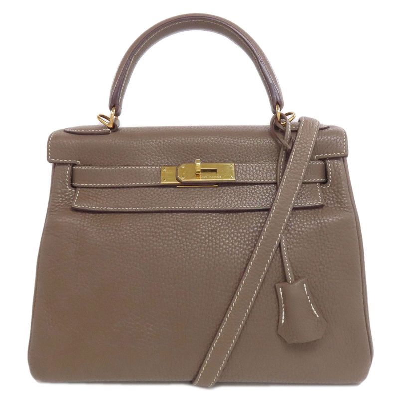 Hermes Kelly 28 Inside Stitched Etape Gold Hardware Handbag Taurillon Women