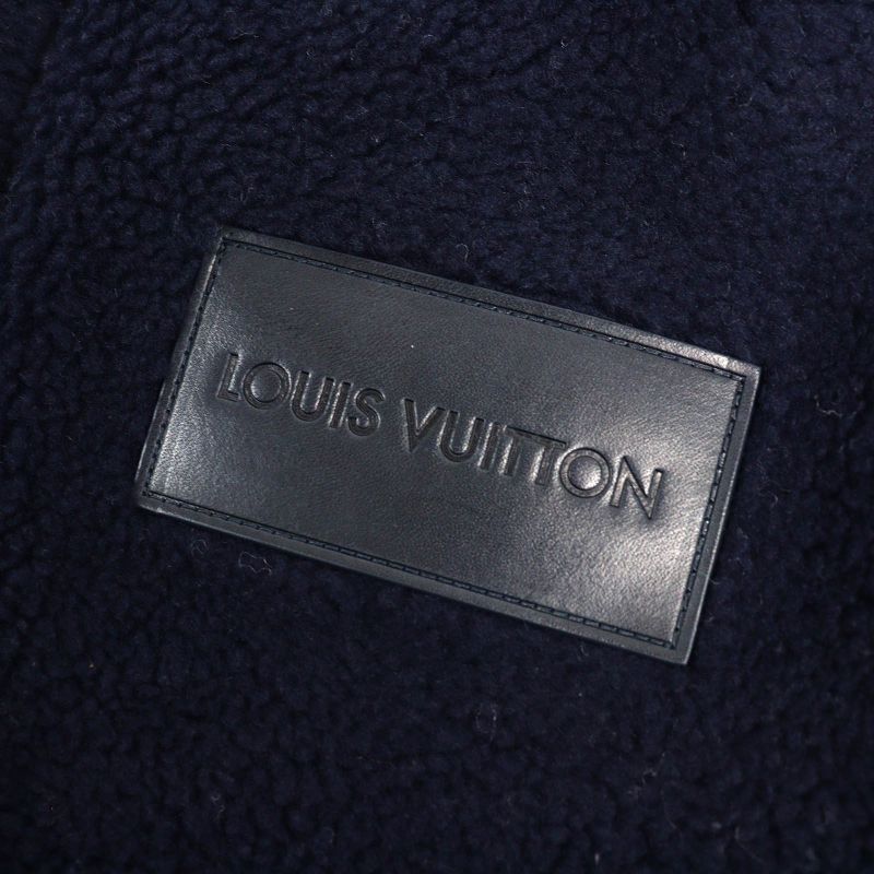 Louis Vuitton 25SS 1aglxq Leather Patch Fleece Blouson Partially Monogram Zip