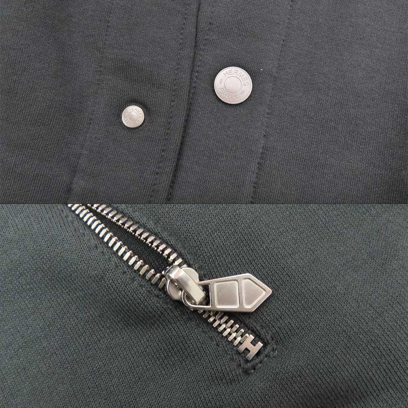 Hermes Teddy Blouson Jacket Patch Clothes Cell H557850ha XL Gray