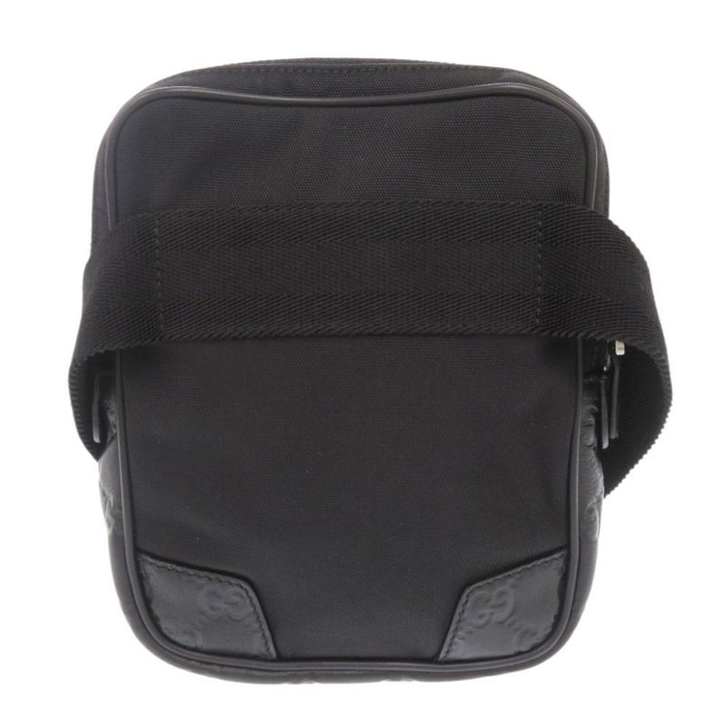 Guccissima Nylon Leather 161823 Black Waist Bag Shoulder Bag Black 1852 Gucci