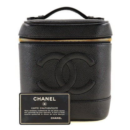 Chanel Vanity A01998 Caviar Skin Black Ladies Handbag