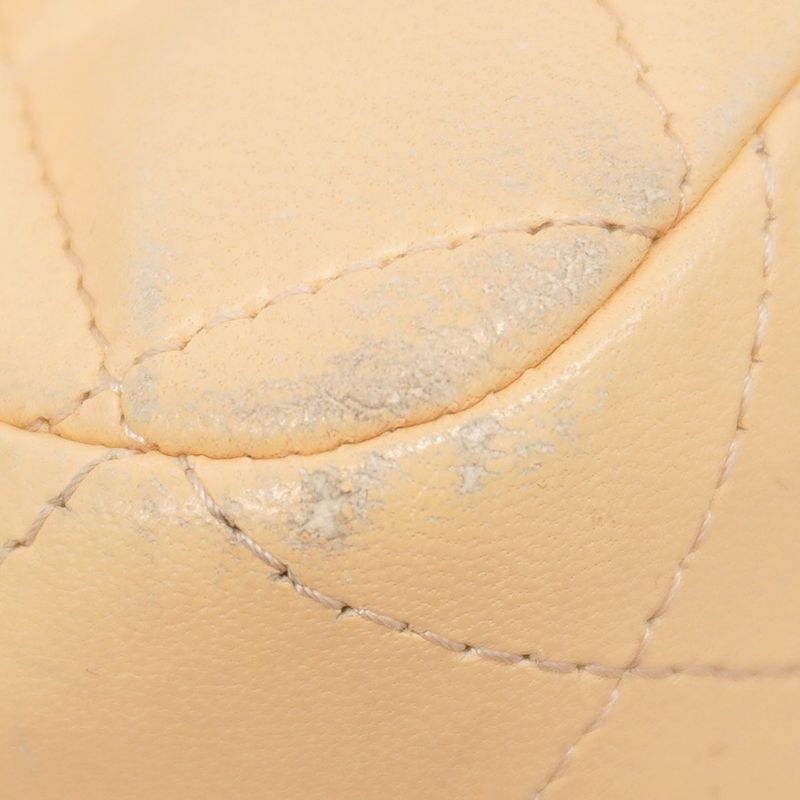 Chanel Shoulder Bag Mini Matelasse Lambskin Beige Chien Pan Gold Hardware Women