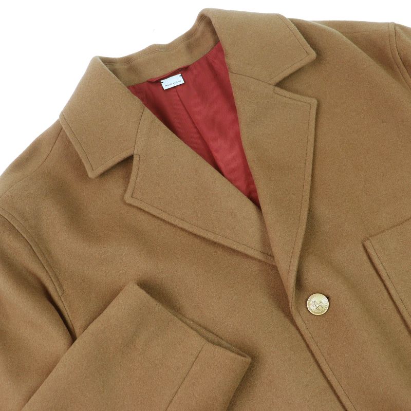 Gucci 728446 100% Cashmere Snake Embroidery Gold Button Single Breasted Coat