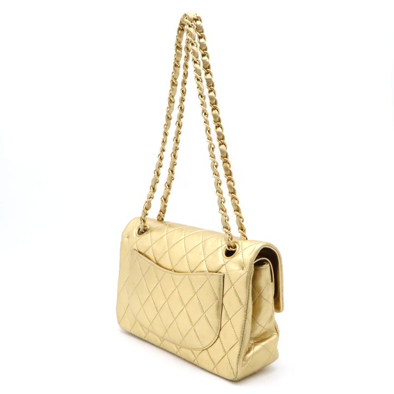 Chanel Matelasse 23 Coco Mark Chain Shoulder W Chain Shoulder Bag Leather Gold