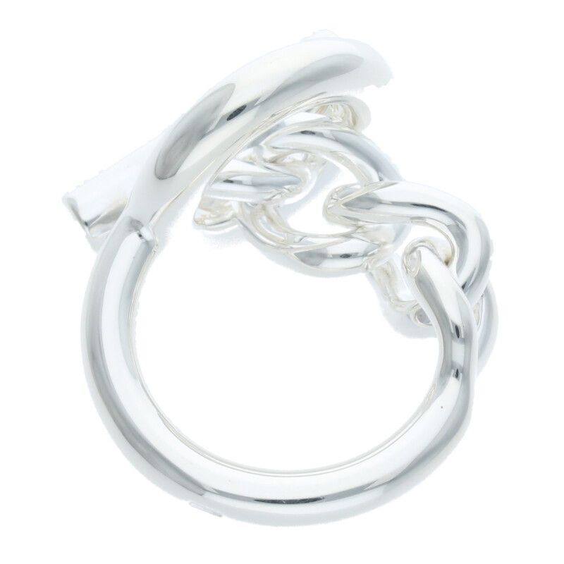 Hermes Croisette Silver Ring Men's 53 12