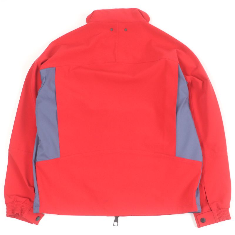 Louis Vuitton LV Circle Logo Zip Nylon Blouson Mountain Hoodie Red Gray 46 Made