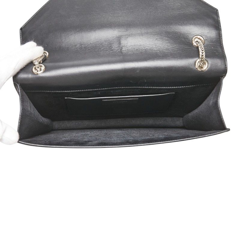 Saint Laurent Betty Studded Chain Shoulder Bag 315680 Black Silver Leather