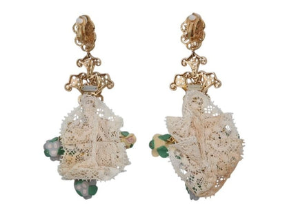 Dolce & Gabbana Earrings Lace Brass Rubber Faux Pearl — view 2