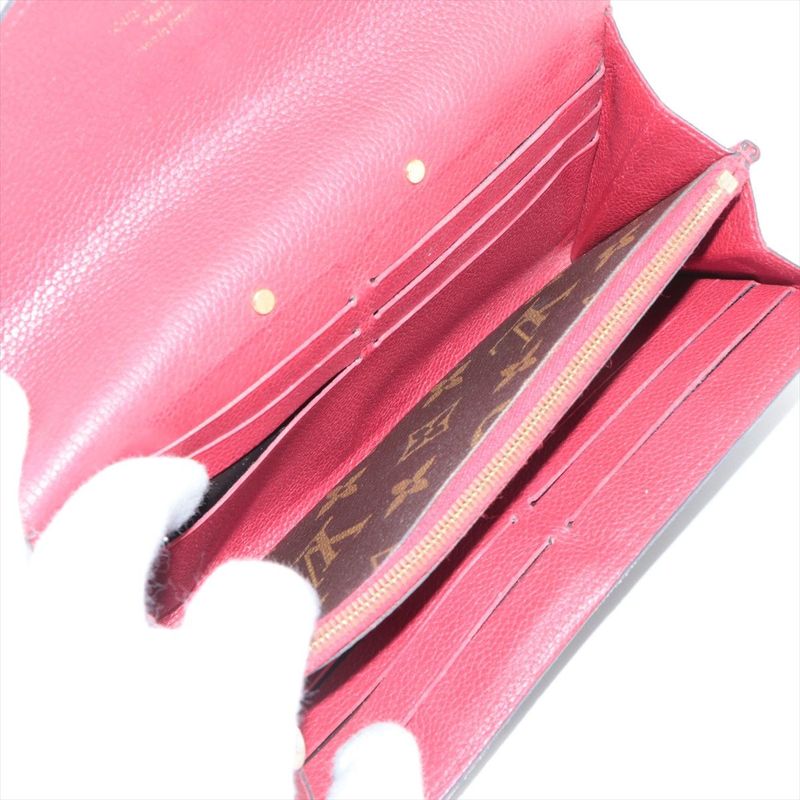 Louis Vuitton Monogram Portefeuille-pallas Long Wallet M58414 Red × Brown Made