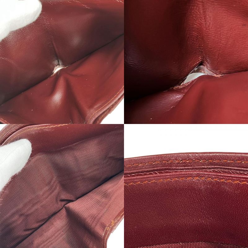 Cartier Bifold Wallet Must Line Calf Bordeaux Gold Hardware With Coin Purse